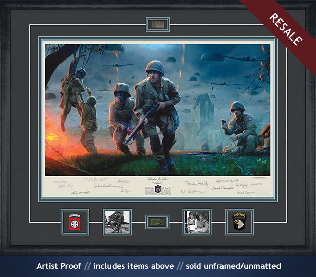 Paratroopers in Sainte Mere Eglise on D-Day art print