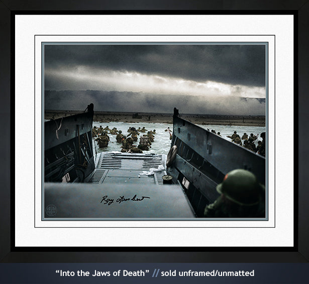 1st Infantry Division on Omaha Beach D-Day autographed photo 