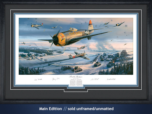 P-47s over Patton's Third Army driving towards Bastogne art print