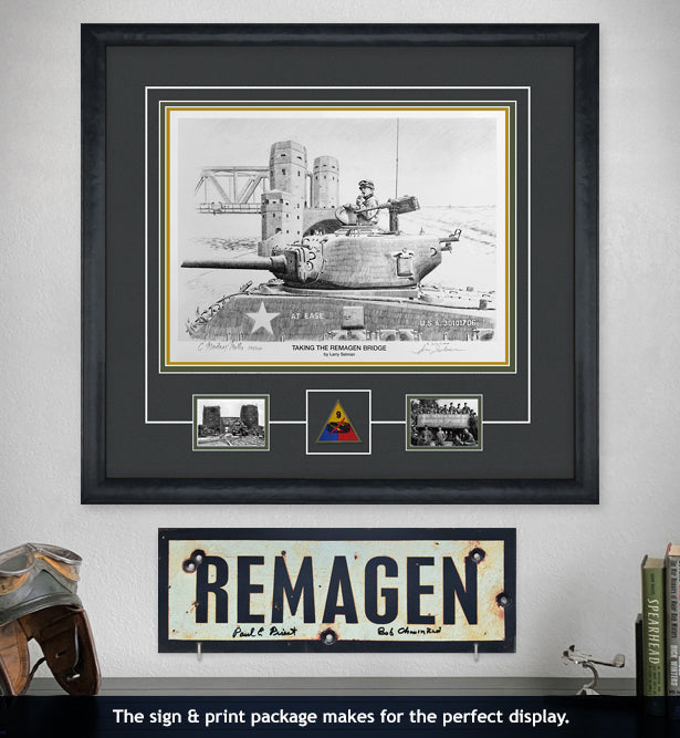 Bridge at Remagen 1945 Sherman tank art