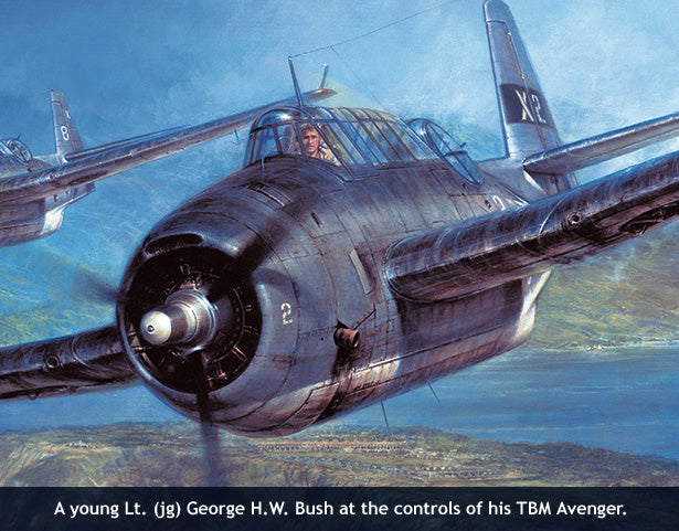 President George HW Bush in his Avenger bomber